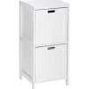 Wenko Regal Oslo Echtholz Weiß 2 Schubladen 76 cm x 36 cm x 36 cm