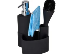 Wenko Spül-Set Empire Schwarz 19 cm x 11 cm x 12,5 cm
