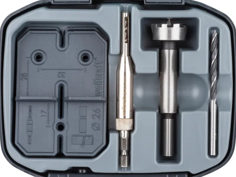 wolfcraft Scharnierloch-Set, Ø 26 mm 5-teilig