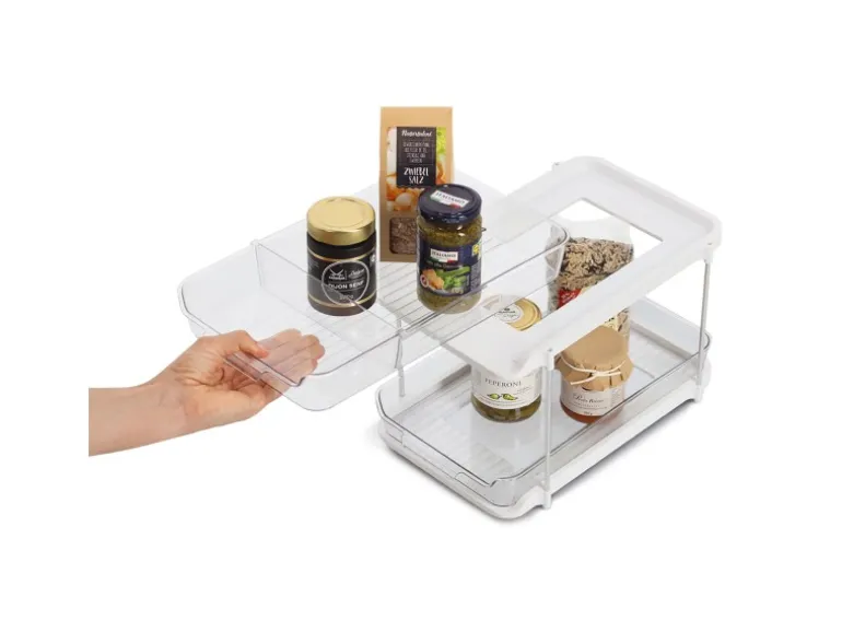 Zeller Etagenregal Kunststoff 23,5 cm x 21,3 cm x 33,3 cm Transparent