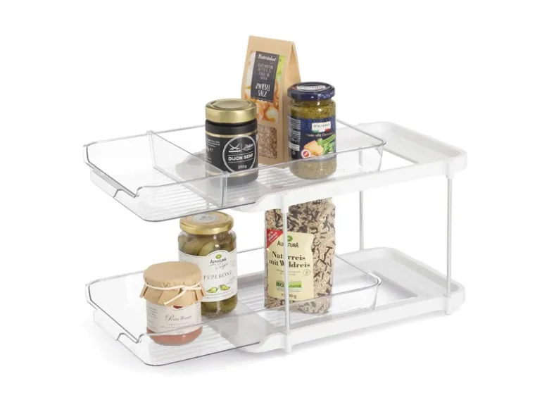 Zeller Etagenregal Kunststoff 23,5 cm x 21,3 cm x 33,3 cm Transparent