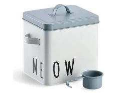 Zeller Futterdose Meow Metall 21 cm x 16,2 cm x 23,4 cm Weiß