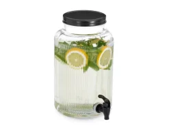 Zeller Getränkespender Glas/Metall 3,9 l Transparent-Schwarz