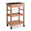 Zeller Küchenrollwagen Bambus mit Glas-Top 58 cm x 40 cm x 85 cm Natur
