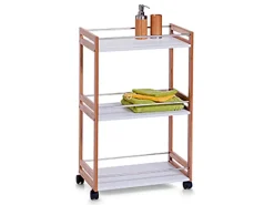 Zeller Rollwagen Bambus/MDF 81 cm x 30 cm x 51 cm Weiß