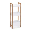 Zeller Standregal mit 3 Ablagefächern Bambus/MDF 74 cm x 22 cm x 28 cm Weiß