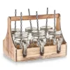 Zeller Trinkgläser-Set Glas/Metall/Holz 7-teilig