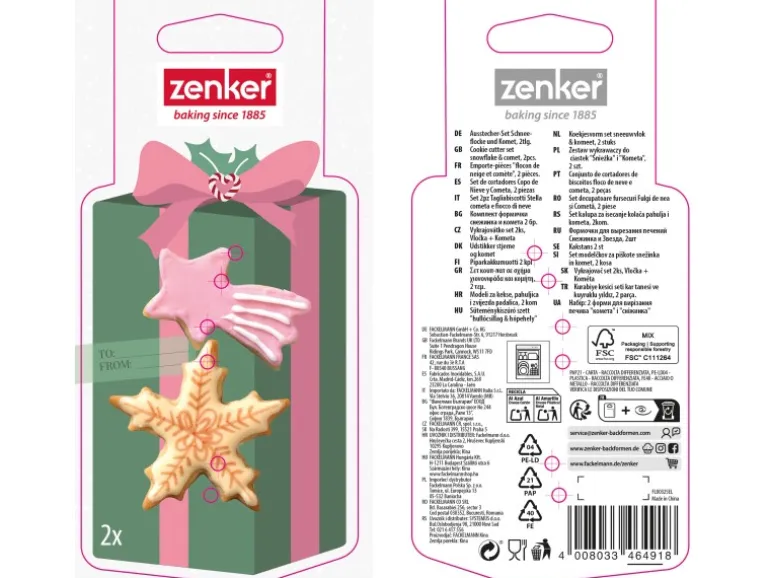 Zenker Ausstecher-Set Sternschnuppe und Schneeflocke Silber 2-teilig