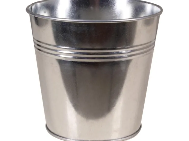 Zink-Übertopf Ø 14 cm x 12 cm Silber